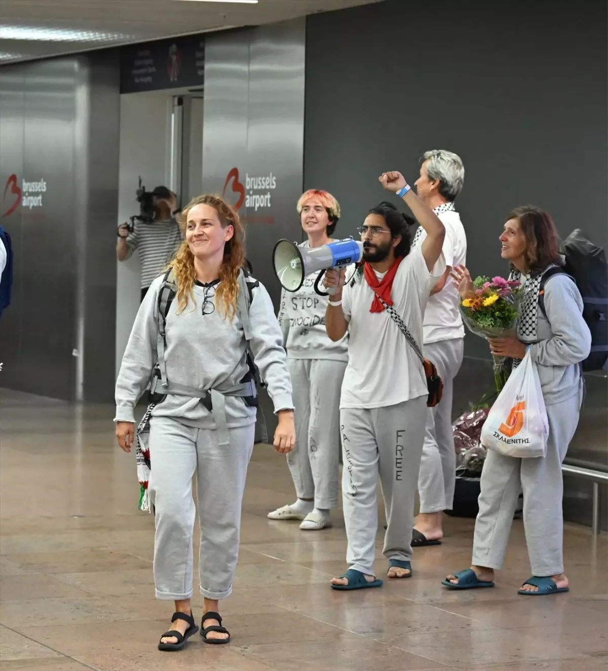 Küresel Sumud Filosu Aktivistleri Brüksel'e Döndü