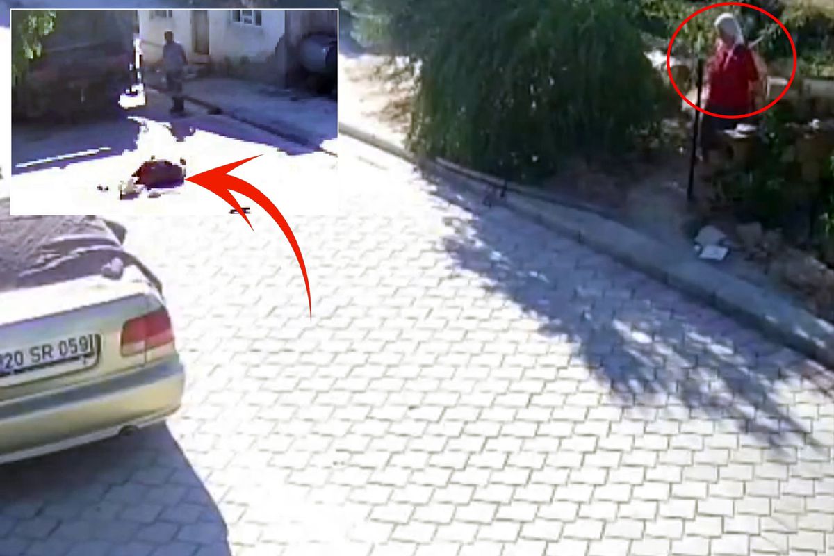Yaşlı kadının acı sonu: Ölüm anı saniye saniye kamerada