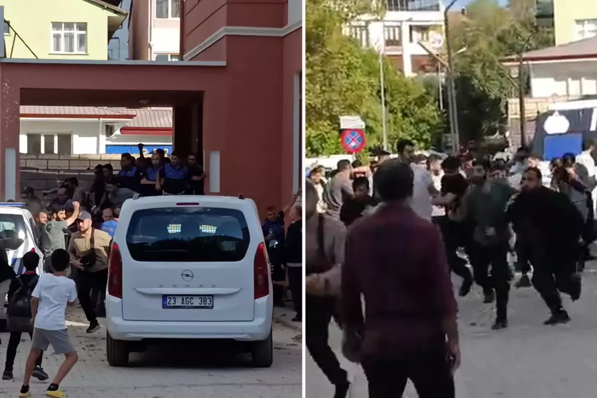 Zabıta amirliği önünde tekmeli yumruklu kavga