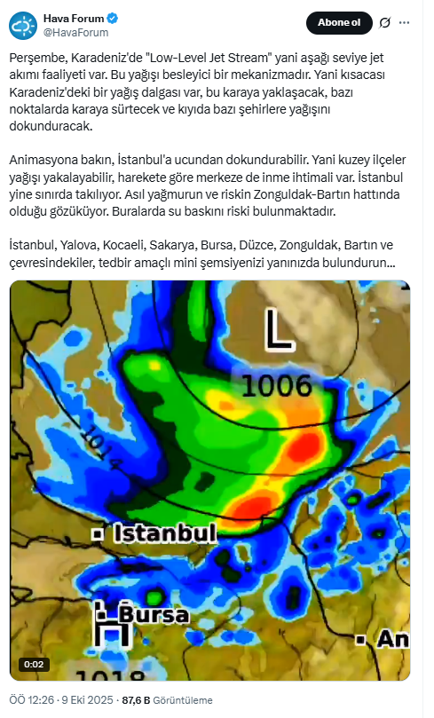 The jet stream has been detected by radar! It will hold Istanbul captive for 48 hours