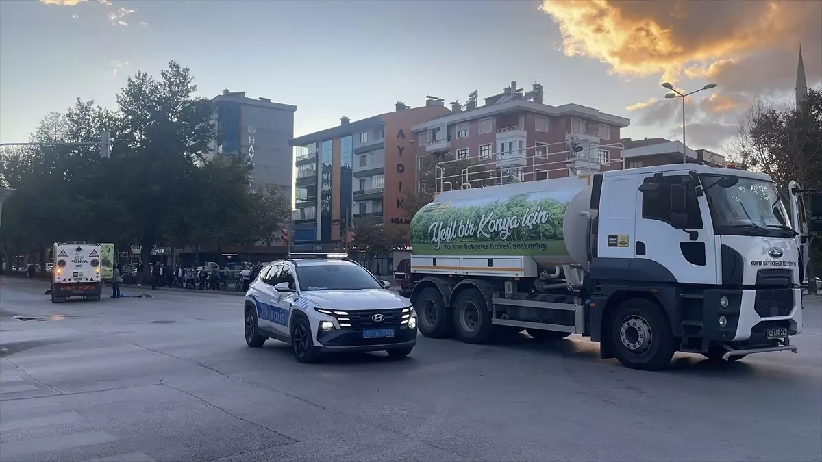 Konya'da Bisikletli Adam Sulama Tankerinin Çarpmasıyla Hayatını Kaybetti