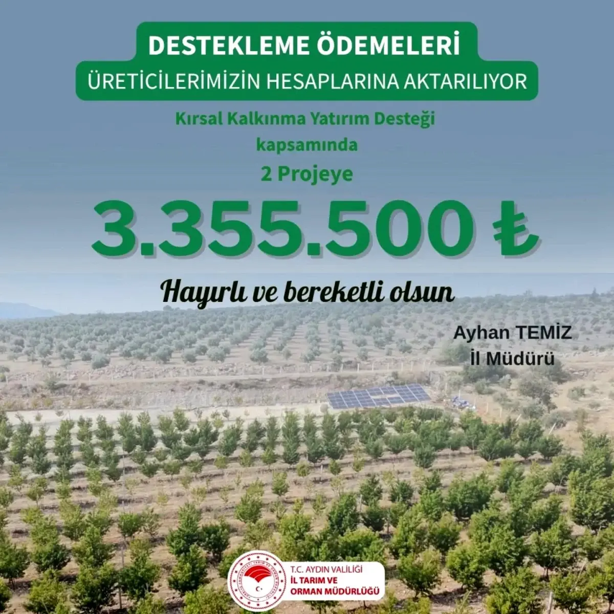 Aydın'da Kırsal Kalkınma İçin 3,3 Milyon TL Destek.