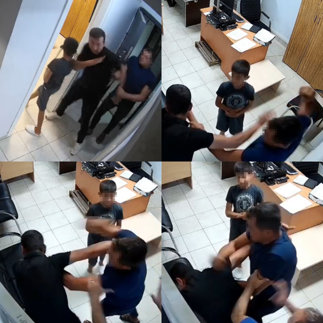 Beaten by his brother-in-law at the police station
