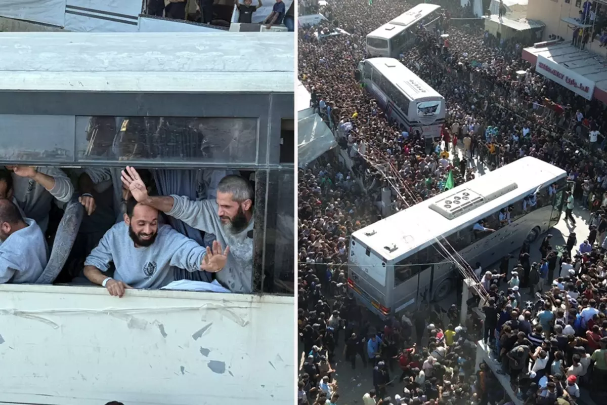 İsrail&apos;in serbest bıraktığı Filistinli esirler Gazze&apos;de