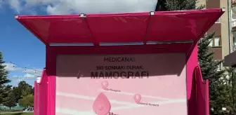 Sivas'ta Meme Kanseri Farkındalık Ayı İçin Duraklar Pembe Renklendirildi