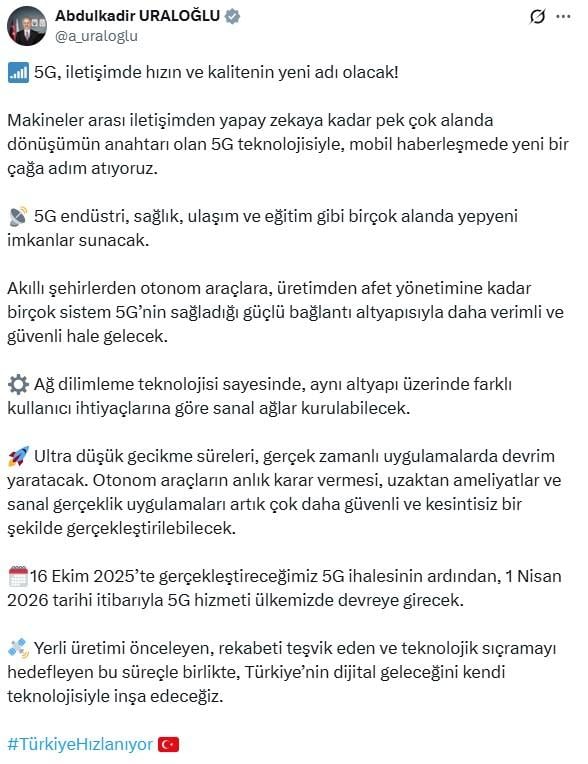 The date has been set! Turkey is transitioning to 5G nationwide
