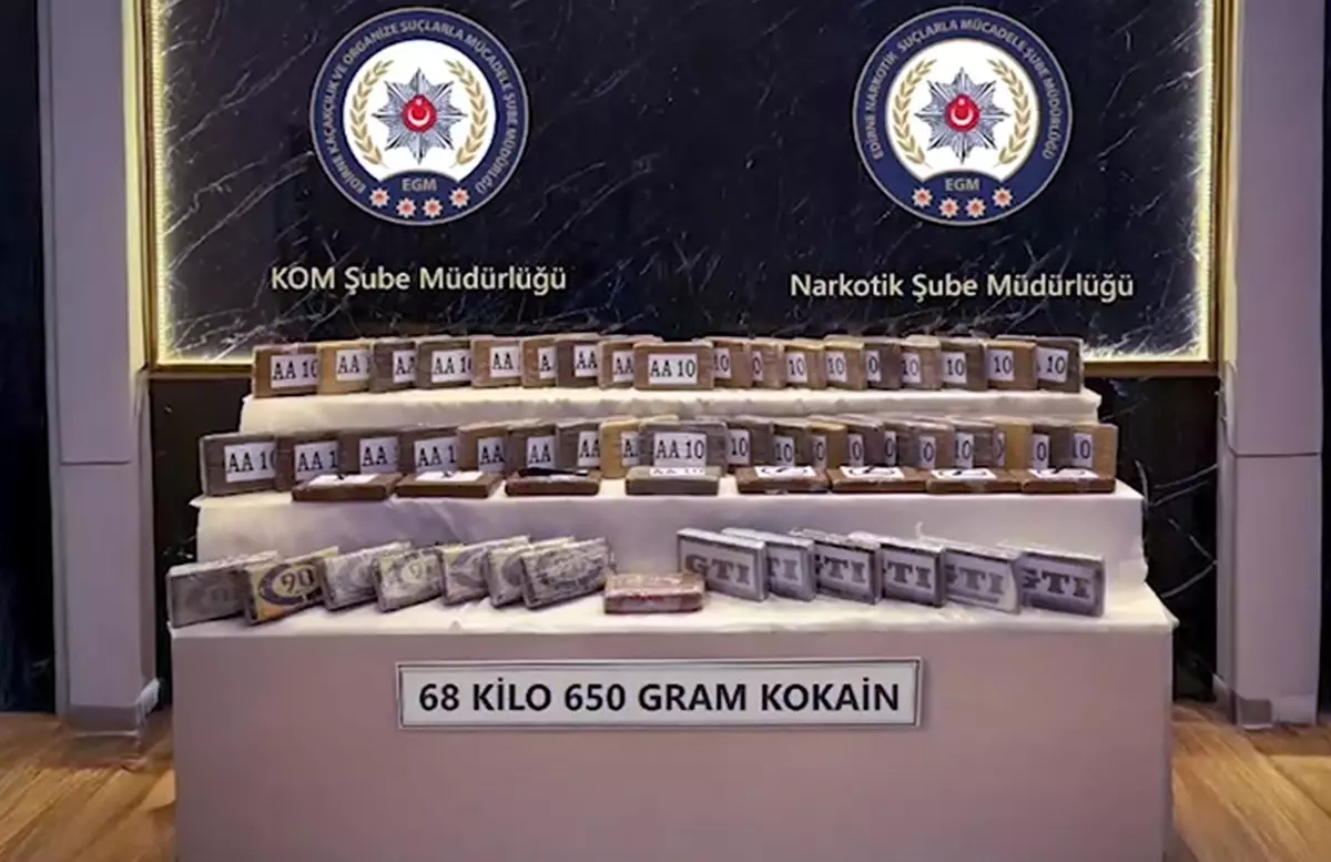 Edirne'de 68 Kilo Kokain Ele Geçirildi