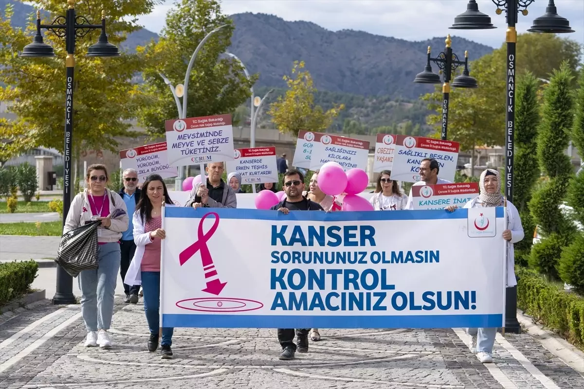 Osmancık'ta Meme Kanseri Farkındalık Yürüyüşü Düzenlendi