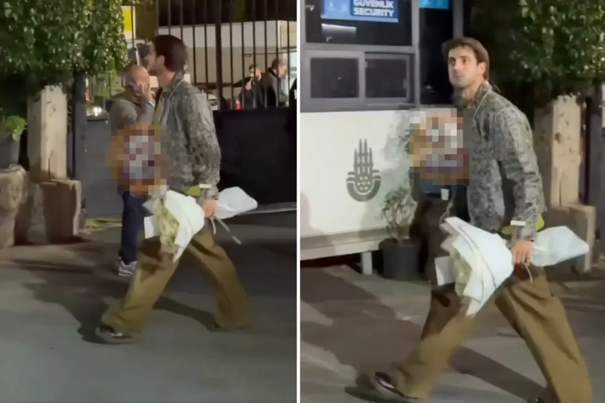 Serkay Tütüncü, sevgilisi Zeynep Bastık'ın konserine çiçekle geldi