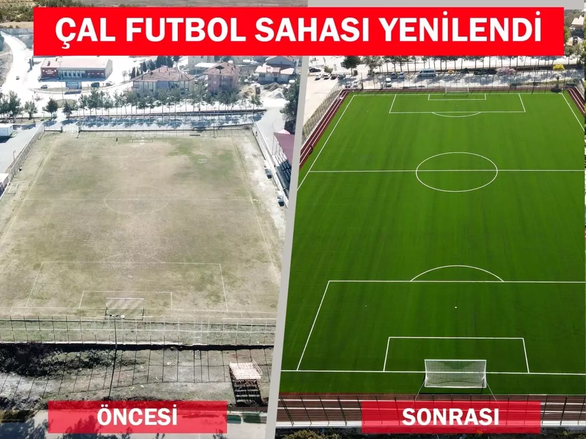 Denizli Çal Futbol Sahası Yenilenerek Hizmete Açıldı