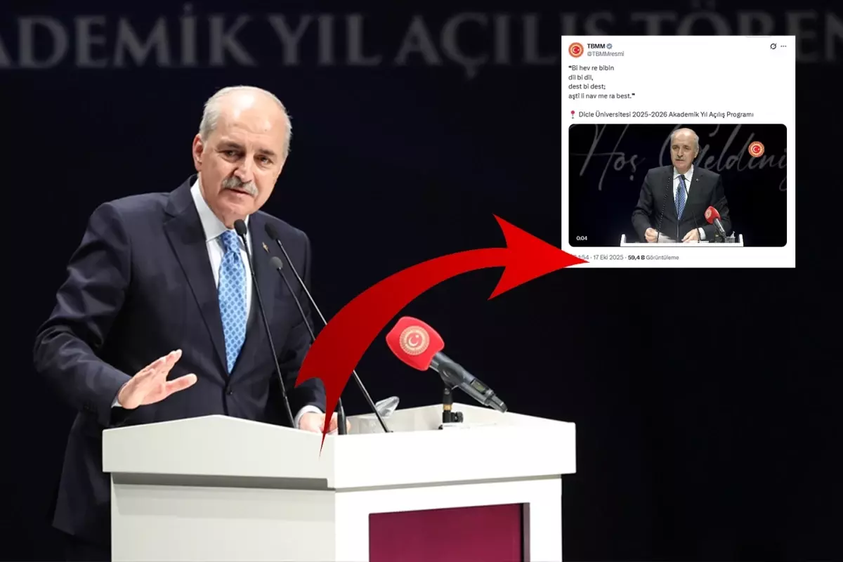 Kurtulmuş kürsüden Kürtçe çağrı yaptı, aynı mesaj TBMM hesabından da paylaşıldı