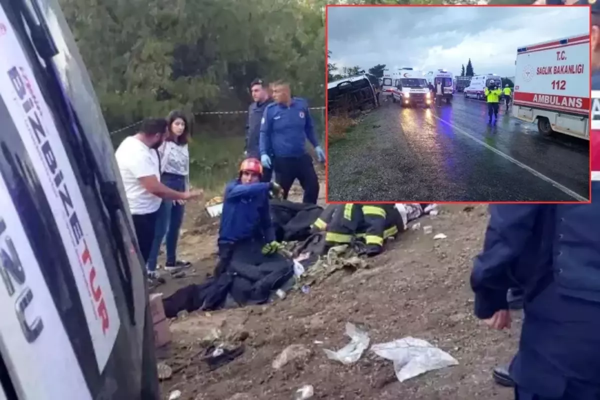 Tur otobüsü şarampole yuvarlandı! Bilanço ağır