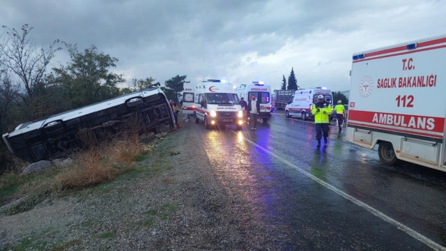 The tour bus rolled into a ditch! The toll is heavy