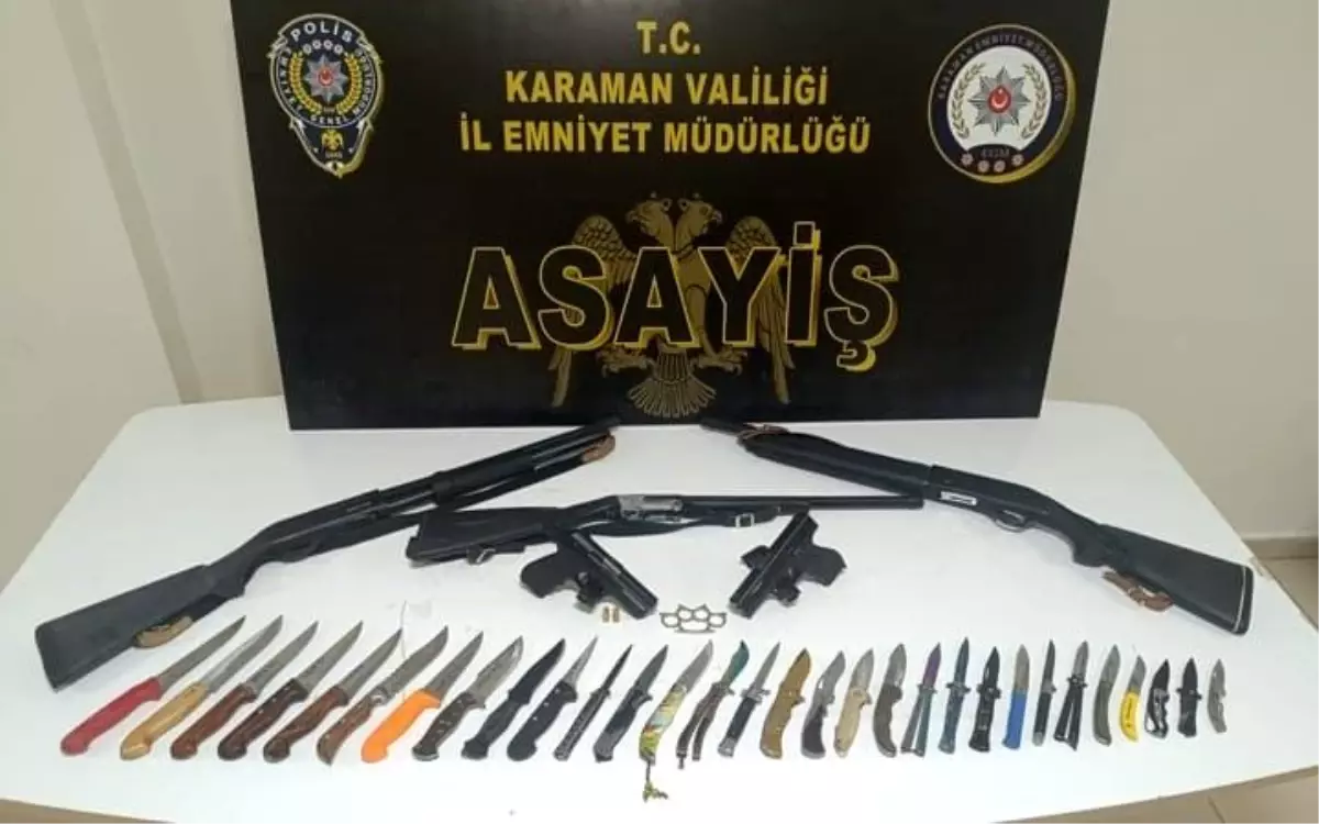 Karaman'da Denetimlerde 12 Kişi Tutuklandı, Çok Sayıda Suç Malzemesi Ele Geçirildi