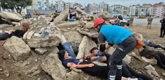 Aydın'da Tribün Çökmesi ve Yangın Tatbikatı Gerçekleştirildi