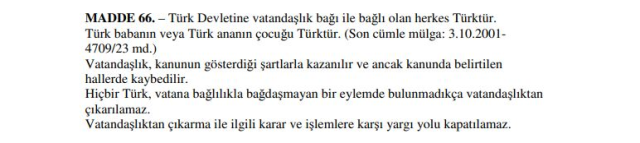 Bahçeli's strong reaction to the discussions regarding Article 66 of the Constitution