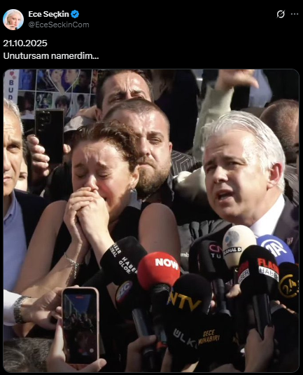 Ece Seçkin's reaction to the verdict in the Minguzzi case: If I forget, may I be cursed...