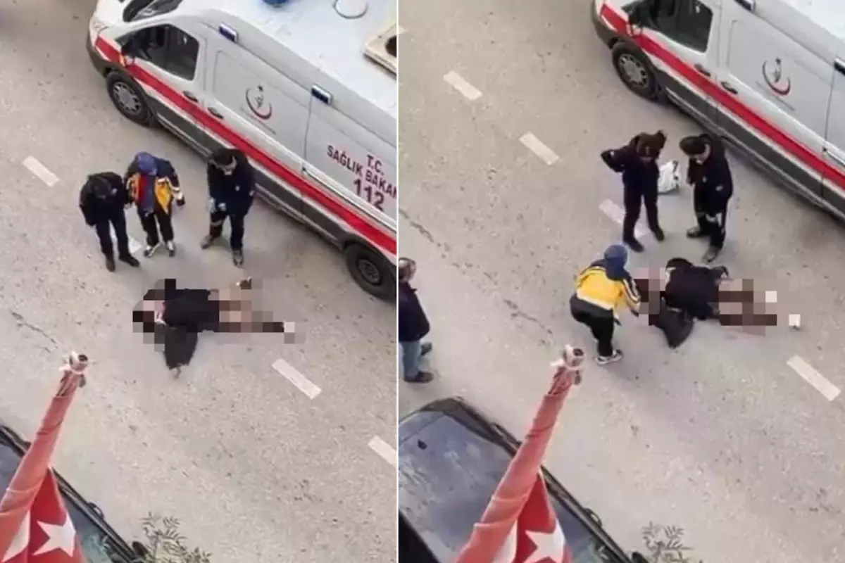 Genç kadın yola yattı, kimse ikna edemedi