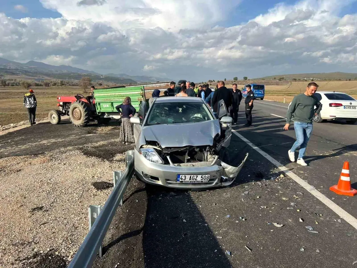 Kütahya'da Trafik Kazası: 1 Yaralı