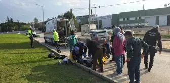 Otomobilin Çektiği Motosiklet Devrildi, Bir Kişi Yaralandı