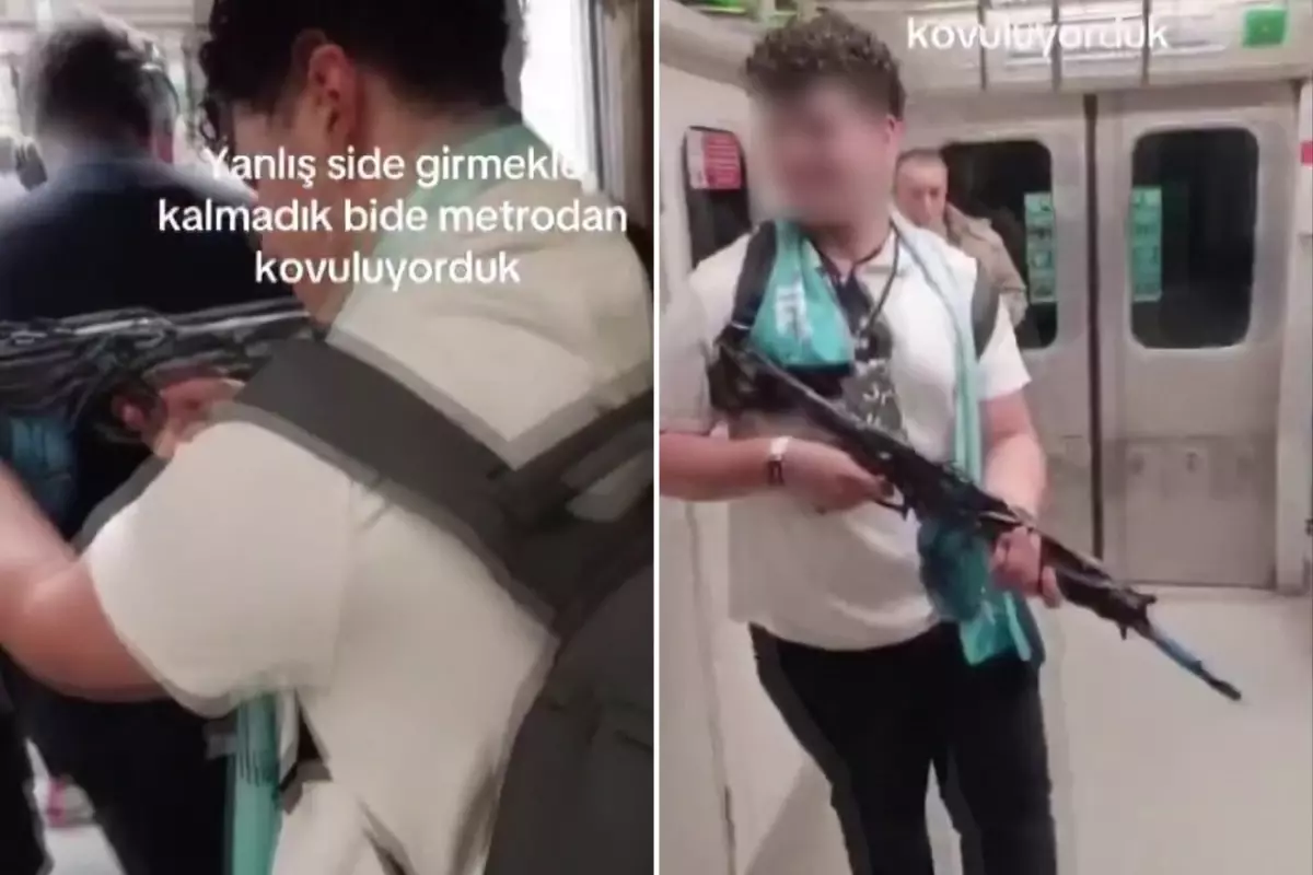 Metroda yolculara oyuncak tüfek doğrultan genç gözaltına alındı