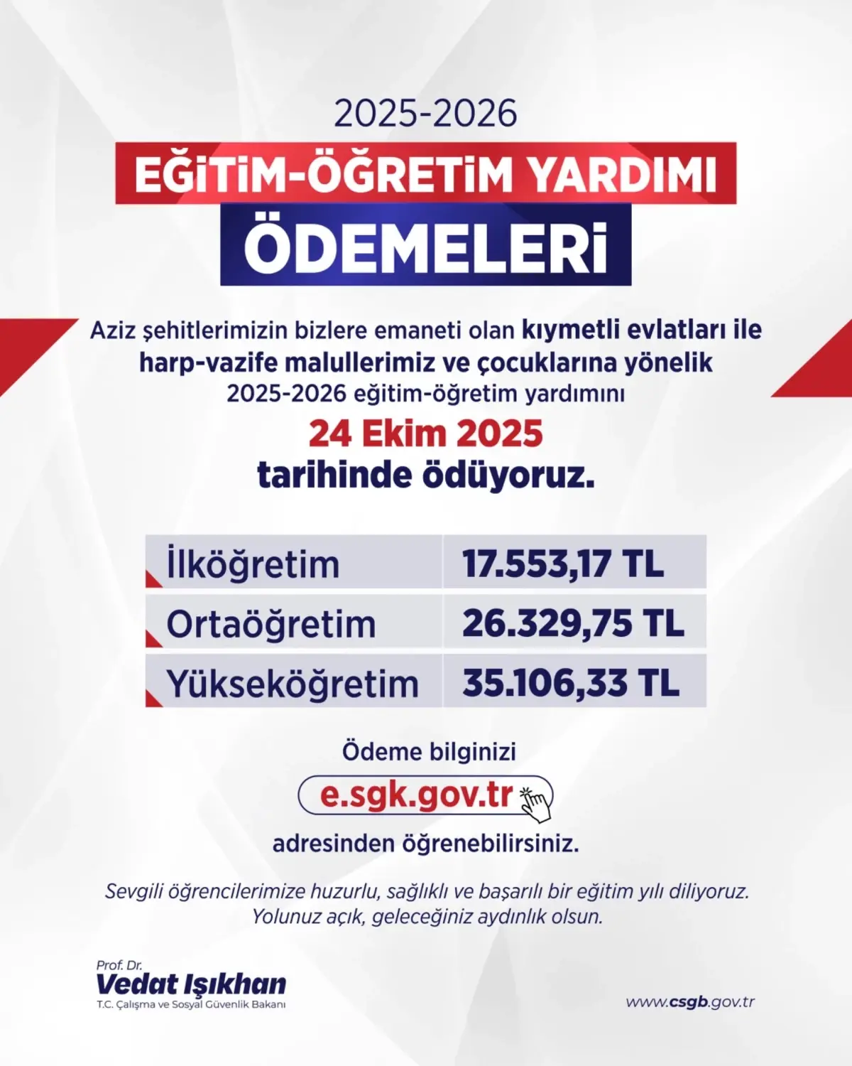 Şehitlerin Çocuklarına Eğitim Yardımı Ödenecek