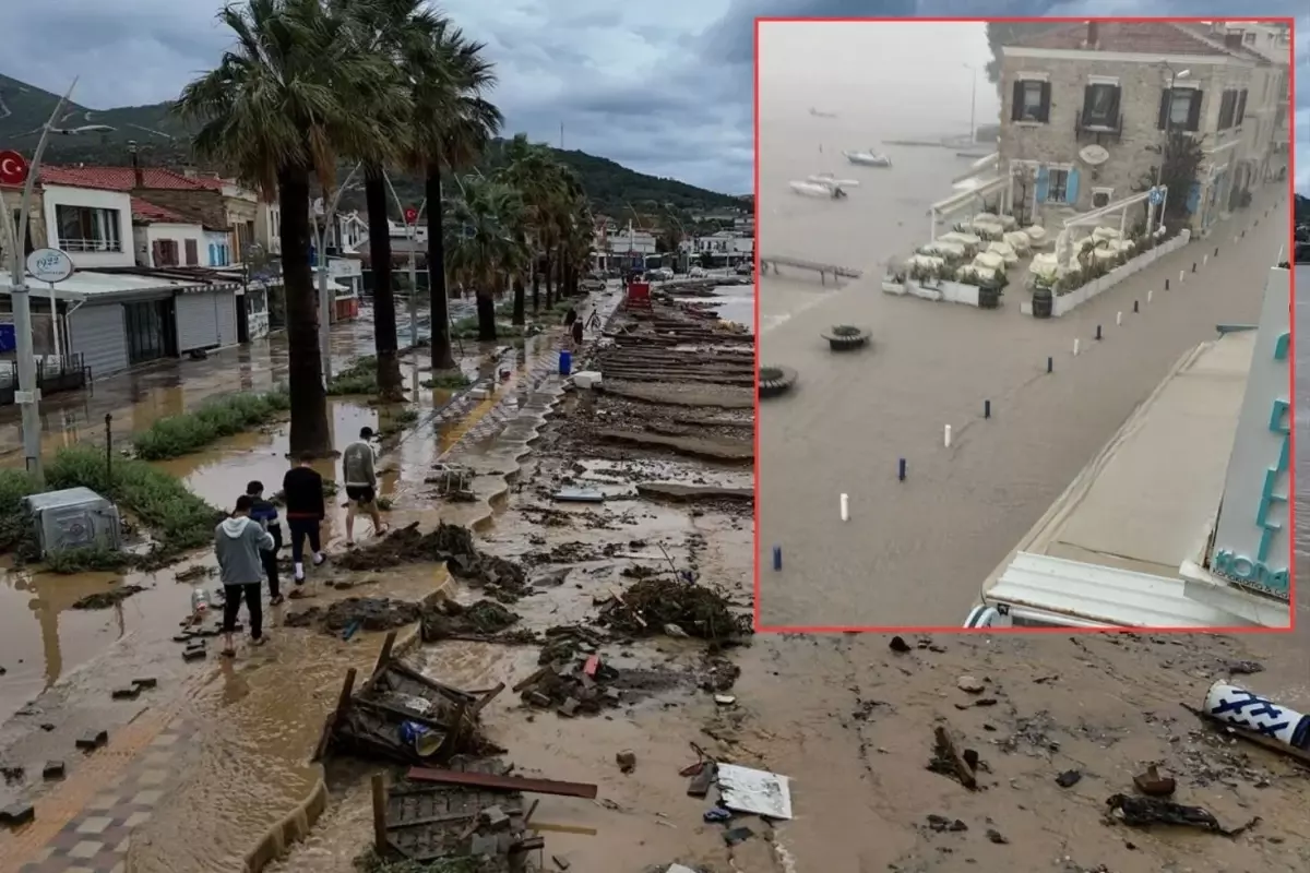 Felaketi en iyi anlatan görüntü! Denizle kara birleşti