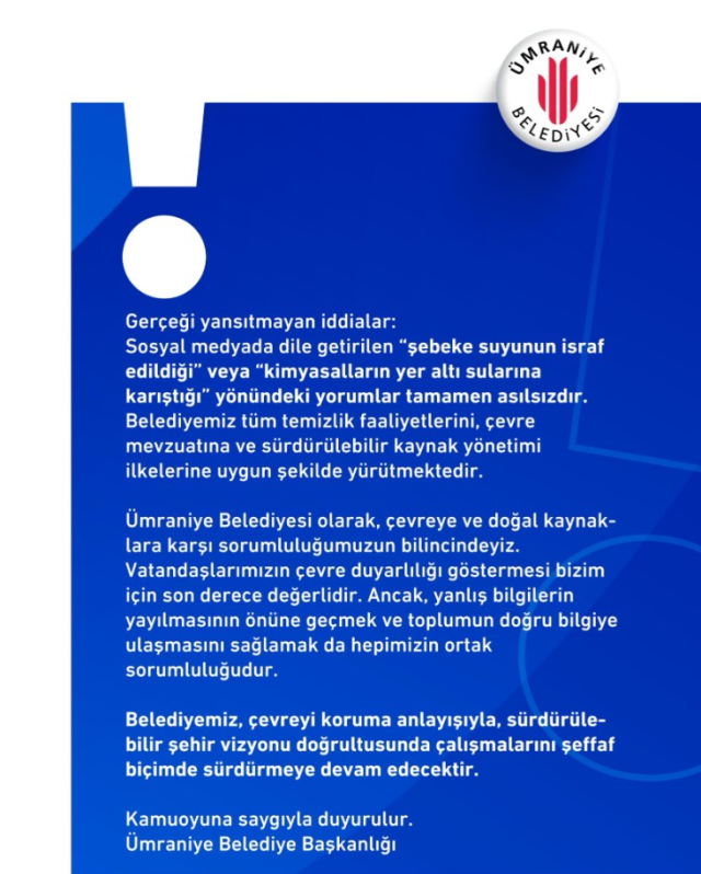 Görüntüye tepki yağıyor: Barajlar alarm verirken Ümraniye Belediyesi şov peşinde