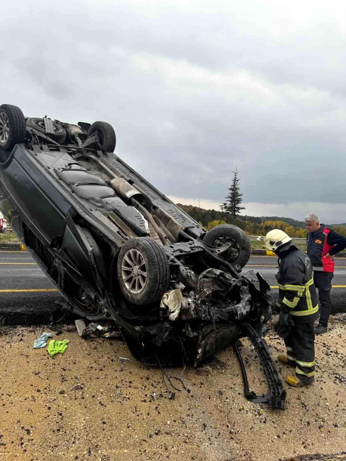 Kastamonu'da Takla Atan Araçta Sürücü Yaralandı