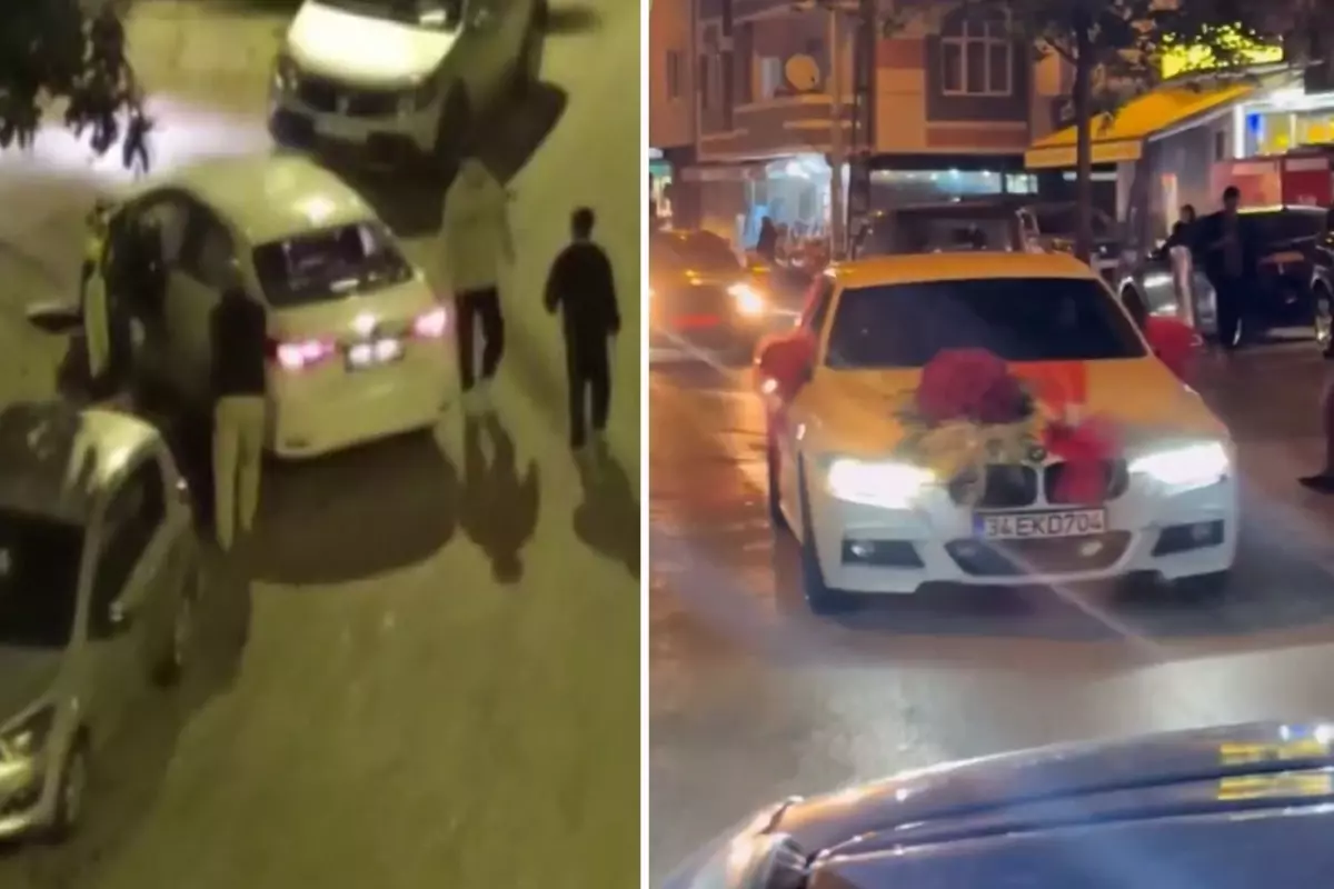 Kayınpederinin öldürdüğü damat ve yakınlarının düğün çıkışı yaptığı konvoy kamerada