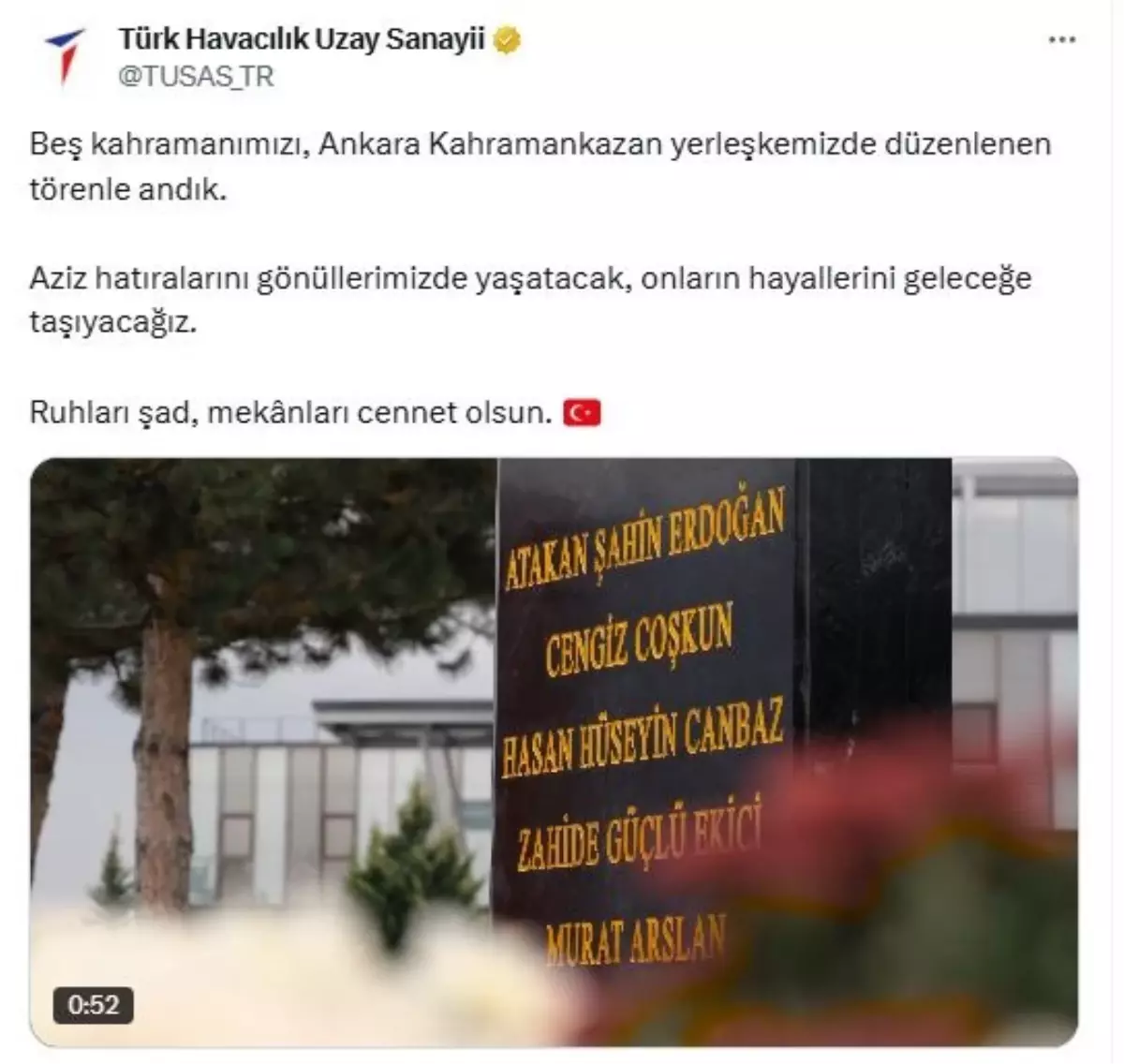TUSAŞ şehitlerini andı (2)