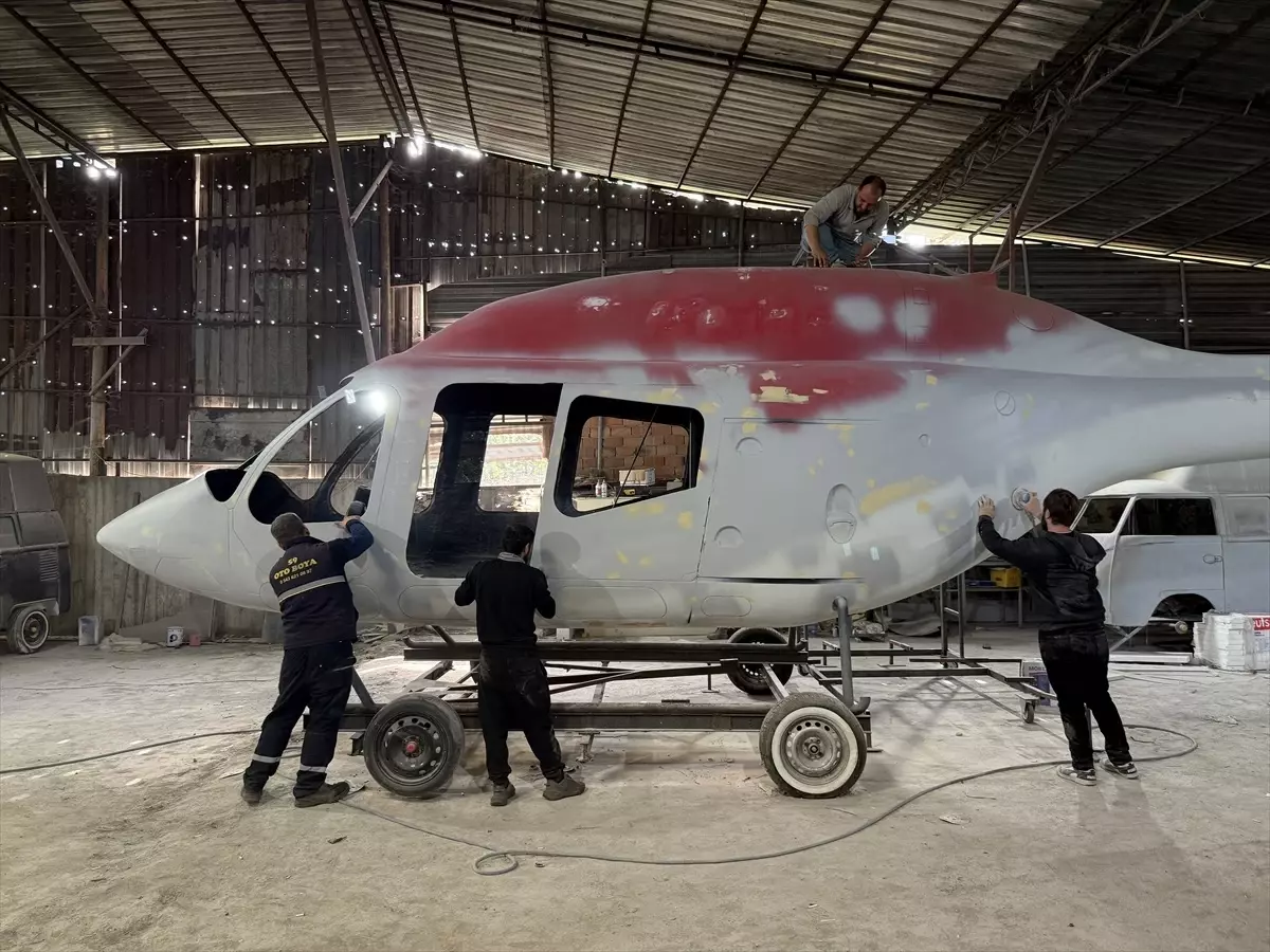 Tekirdağlı Kaporta Boyacısından Birebir Helikopter Maketi Projesi