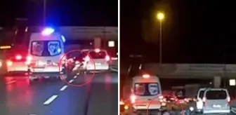 Dehşet anları! Otomobile çarpıp savruldu, üzerinden ambulans geçti
