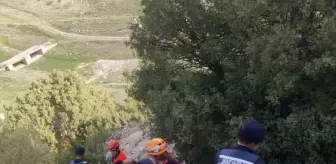 Av sırasında 10 metreden düşen kişi hastanelik oldu