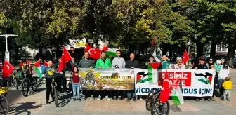 Çankırı'da Gazze'ye Destek İçin Bisiklet Turu Düzenlendi