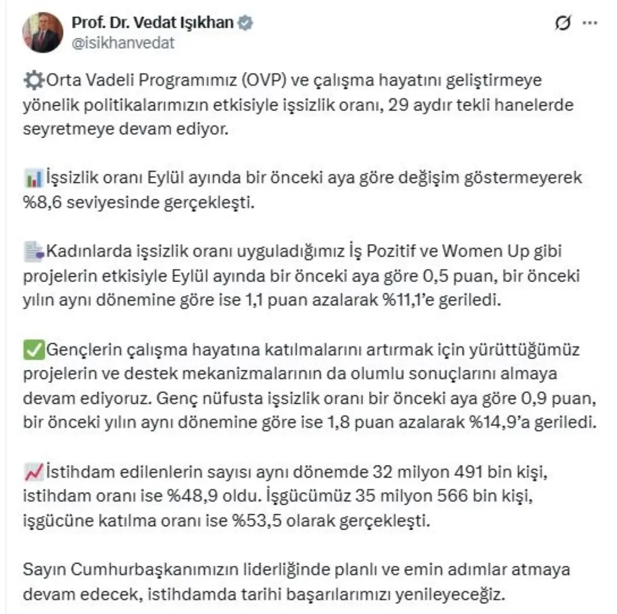 İşsizlik Oranlarında Tarihi Başarılar: Eylül 2023 İstatistikleri Açıklandı