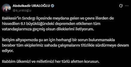 Balıkesir'deki 6.1'lik depremin ardından peş peşe açıklamalar 7 balikesir deki 6 1 lik depremin ardindan pes pese 19192379 2202 m