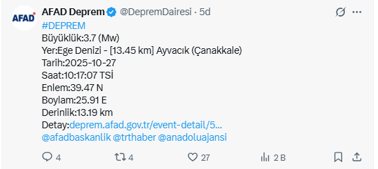 Turkey is shaking! Mersin and Çanakkale were hit one after another