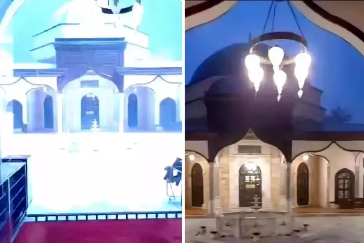 569 yıllık camiye yıldırım düştü