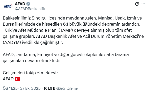 6.1'lik deprem sonrası Türkiye Afet Müdahale Planı devreye alındı 3 6 1 lik deprem sonrasi turkiye afet mudahale 19192915 9526 m