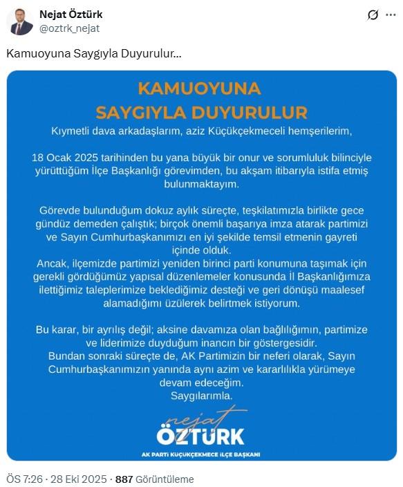 Two resignations in AK Party Istanbul! The farewell message is quite meaningful