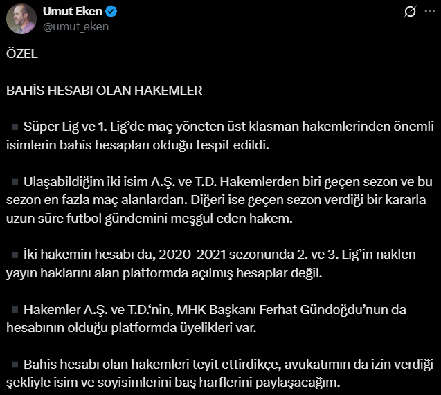 Bombshell claim: The names of the two referees who bet are revealed