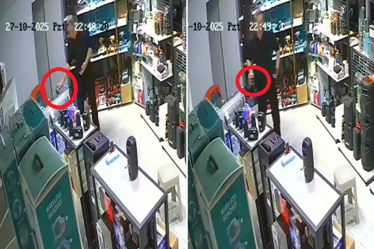 Deprem anında çayını almayı unutmadı