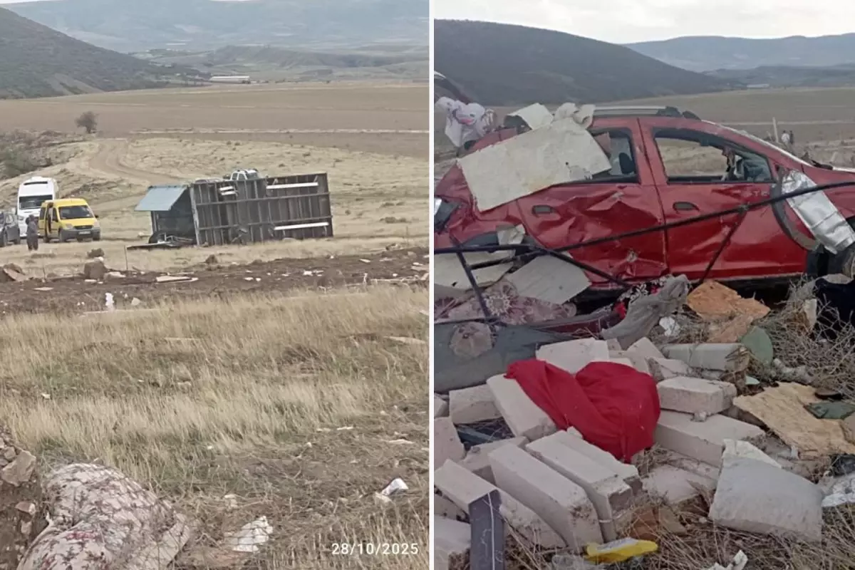 Ankara'da fırtına nedeniyle konteyner devrildi: 1 ölü, 3 yaralı