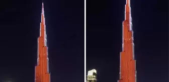 Dünyanın en yüksek gökdeleni Türk bayrağı ile aydınlatıldı