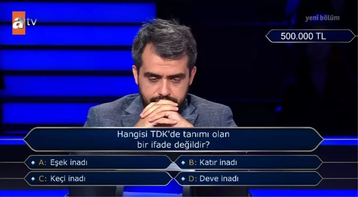 Hangisi TDK'de tanımı olan bir ifade değildir? Eşek inadı, katır inadı, keçi inadı, deve inadı...