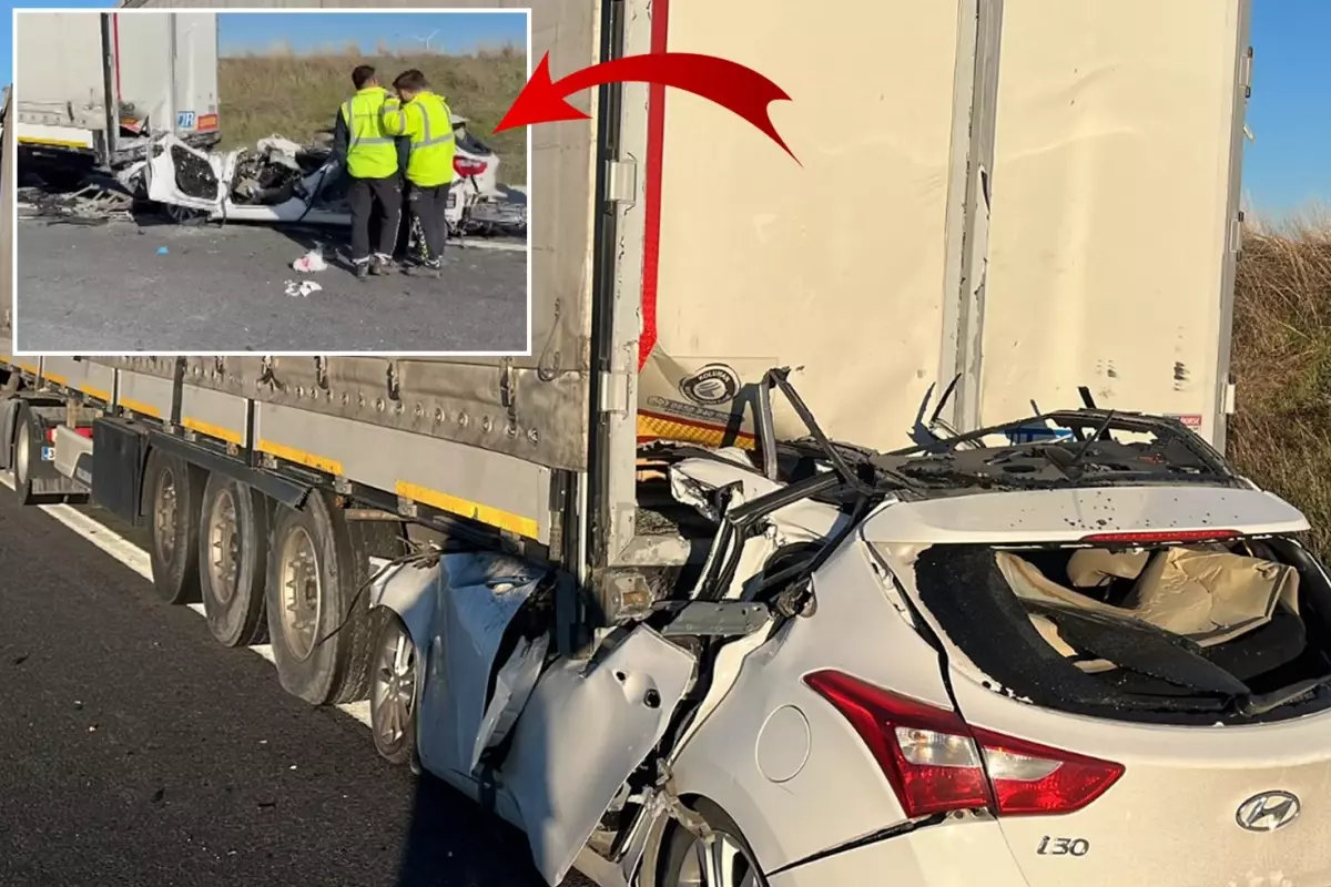 Silivri'de tıra arkadan çarpan aracın sürücüsü hayatını kaybetti