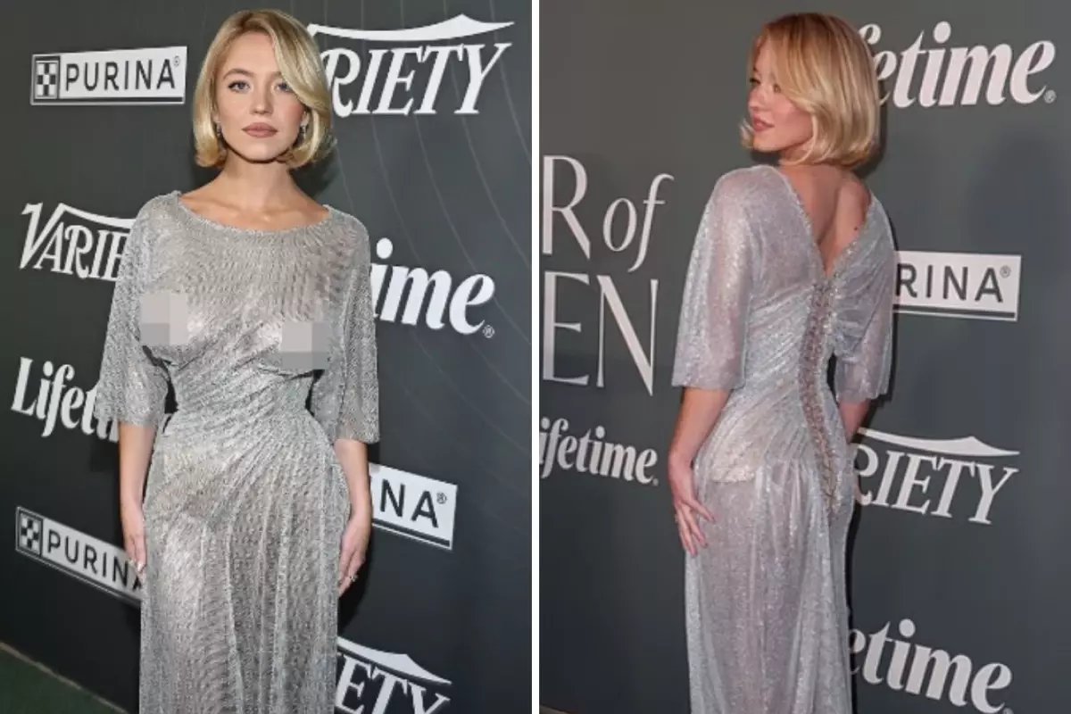 Ünlü oyuncu, altına sütyen giymediği elbisesi ile büyüledi