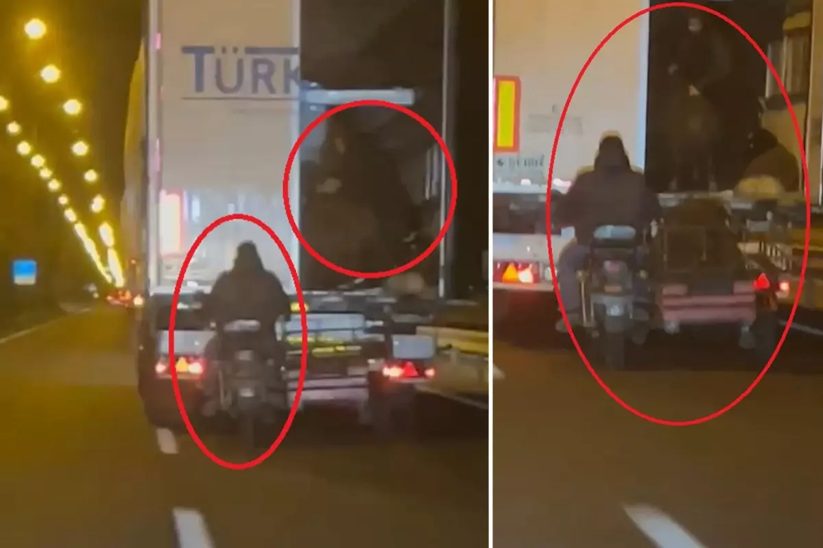 Film sahnelerini aratmadı! Hareket halindeki TIR'dan çaldıkları akıllara zarar