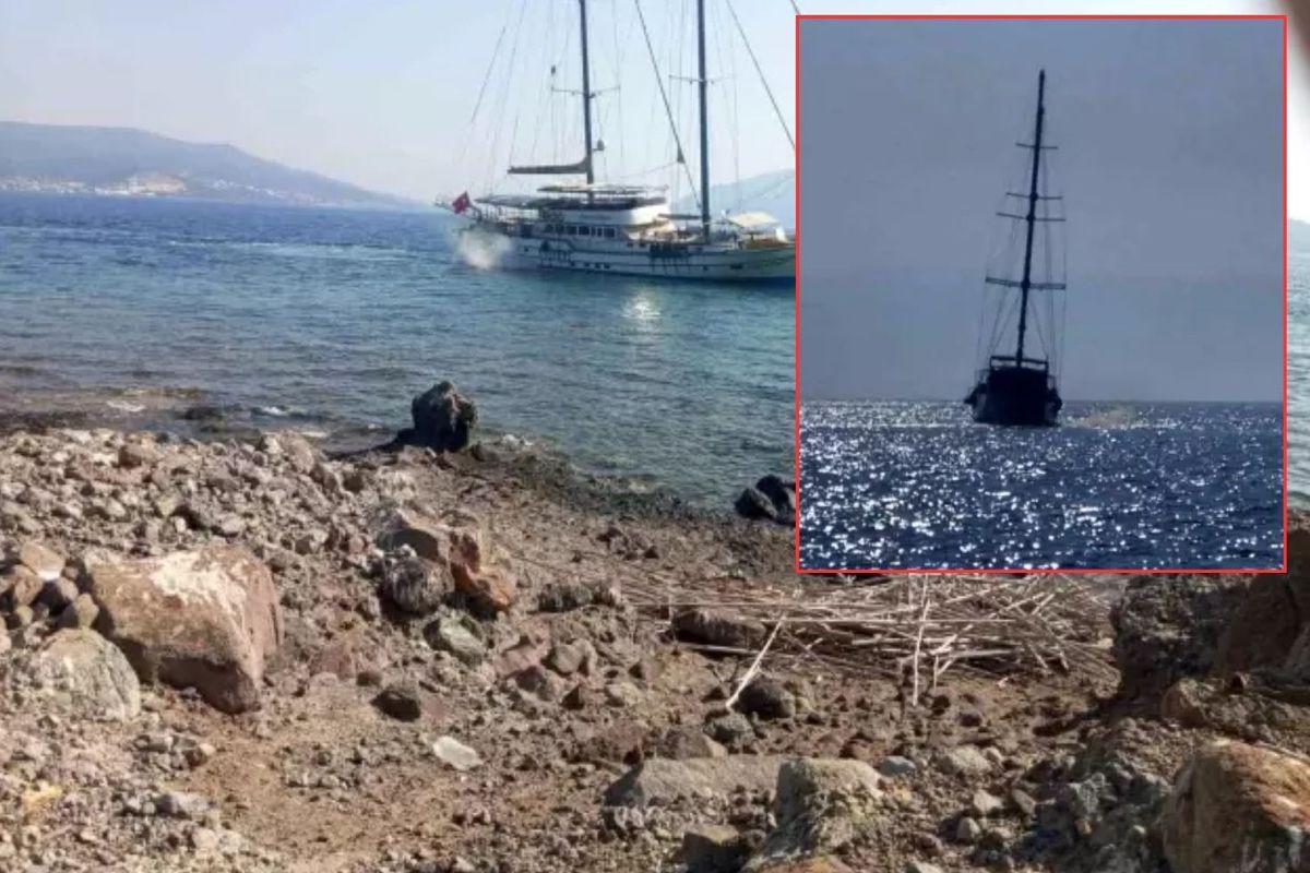 41 metrelik dev tekne karaya oturdu